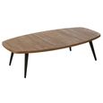 Coffee Table - Natural and Black - Small - Low - Recycled Teak Wood and Metal