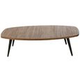 Coffee Table - Natural and Black - Small - Low - Recycled Teak Wood and Metal