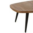 Coffee Table - Natural and Black - Small - Low - Recycled Teak Wood and Metal
