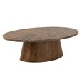 Coffee Table - Oval - Large - Brown - Marble and Mango Wood