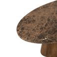 Coffee Table - Oval - Large - Brown - Marble and Mango Wood