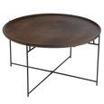 Coffee Table - Round - Brown and Black - Mango Wood and Metal