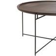 Coffee Table - Round - Brown and Black - Mango Wood and Metal