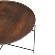 Coffee Table - Round - Brown and Black - Mango Wood and Metal