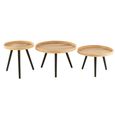 Coffee Table - Round - 3 Tier - Natural - Mango Wood