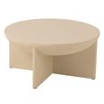 Halfy Coffee Table - Round - Large - Beige - Mango Wood