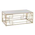 Lines Coffee Table - Narrow - Cage Base - Gold - Mirrored and Metal