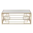 Lines Coffee Table - Narrow - Cage Base - Gold - Mirrored and Metal