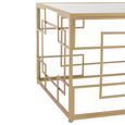 Lines Coffee Table - Narrow - Cage Base - Gold - Mirrored and Metal