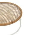 Mati Outdoor Coffee Table - Round - Natural and White - Glass and Metal