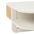 Molly Exotic Coffee Table - Storage - Square - White and Natural - Rattan and Wood