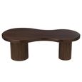 Salon Fluted Coffee Table - Abstract - Infinity - Large - Brown - Mango Wood