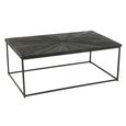 Shanil Coffee Table - Sunburst Design - Large - Black - Wood and Metal