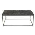 Shanil Coffee Table - Sunburst Design - Large - Black - Wood and Metal
