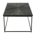 Shanil Coffee Table - Sunburst Design - Large - Black - Wood and Metal