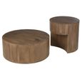 Toge Coffee Table - Round - 2 Tier - Brown - Mango Wood