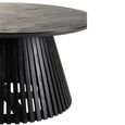 Vincent Coffee Table - Round - Slatted - Black - Mango Wood