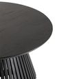 Vincent Coffee Table - Round - Slatted - Black - Mango Wood