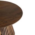 Vincent Coffee Table - Round - Slatted - Brown - Mango Wood