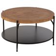 Voni Cofee Table - Round - Natural and Black - Wood and Metal