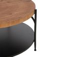 Voni Cofee Table - Round - Natural and Black - Wood and Metal