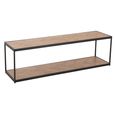 Zigzag Coffee Table - Narrow - Natural and Black - Wood and Metal