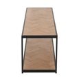 Zigzag Coffee Table - Narrow - Natural and Black - Wood and Metal