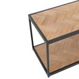 Zigzag Coffee Table - Narrow - Natural and Black - Wood and Metal