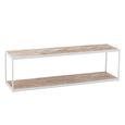Zigzag Coffee Table - Narrow - Natural and White - Wood and Metal