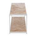 Zigzag Coffee Table - Narrow - Natural and White - Wood and Metal