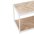 Zigzag Coffee Table - Narrow - Natural and White - Wood and Metal