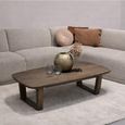 Cortez Coffee Table - U Legs - Oval - Low - Brown - Mango Wood