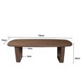Cortez Coffee Table - U Legs - Oval - Low - Brown - Mango Wood