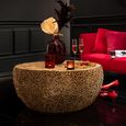 Coffee Table - Round - Low - Coral Pattern - Gold Fretwork - Aluminium