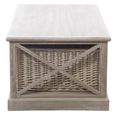 Coffee Table - Storage - Large - 1 Rattan Basket - Grey Wood