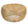 Coffee Table - Round - Coral Pattern - Gold Fretwork - Aluminium