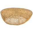 Coffee Table - Round - Low - Coral Pattern - Gold Fretwork - Aluminium