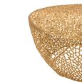 Coffee Table - Round - Low - Coral Pattern - Gold Fretwork - Aluminium