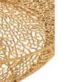 Coffee Table - Round - Low - Coral Pattern - Gold Fretwork - Aluminium