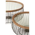 Coffee Table - Round - Set of 2 - Cage Base - Black - Glass and Metal