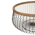 Coffee Table - Round - Set of 2 - Cage Base - Black - Glass and Metal