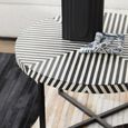 Boho Coffee Table - Black Bone Inlay - Round with Cross Base