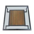 Cibo Coffee Table - Square - Clear Glass with Black Metal - with Shelf