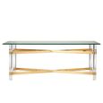 Clarence Coffee Table - Clear Glass with Gold Metal