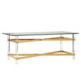 Clarence Coffee Table - Clear Glass with Gold Metal