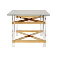 Clarence Coffee Table - Clear Glass with Gold Metal