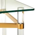 Clarence Coffee Table - Clear Glass with Gold Metal