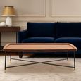 Doha Coffee Table - Walnut Effect with Cross Metal Legs