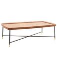Doha Coffee Table - Walnut Effect with Cross Metal Legs