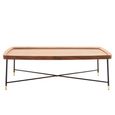 Doha Coffee Table - Walnut Effect with Cross Metal Legs